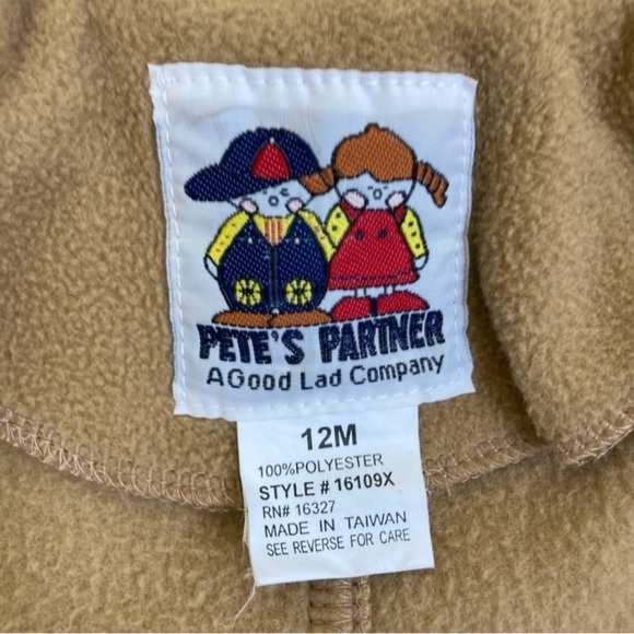 Pete’s Partner Vintage Fleece Peacoat Button Front Jacket Camel/Tan Size 12M - Picture 11 of 12